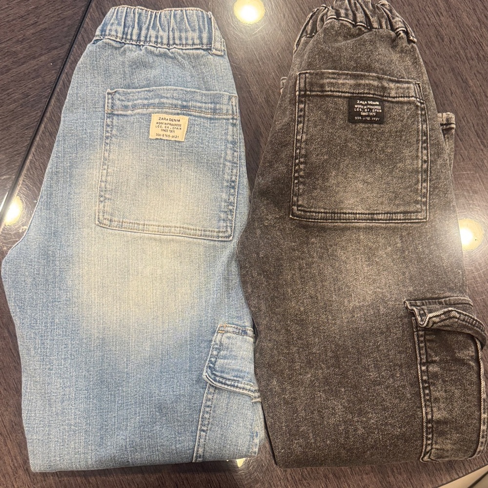 Zara Kids Jeans - Light Blue and Dark Gray